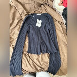 Princess Polly Navy Ribbed Long Sleeve Top